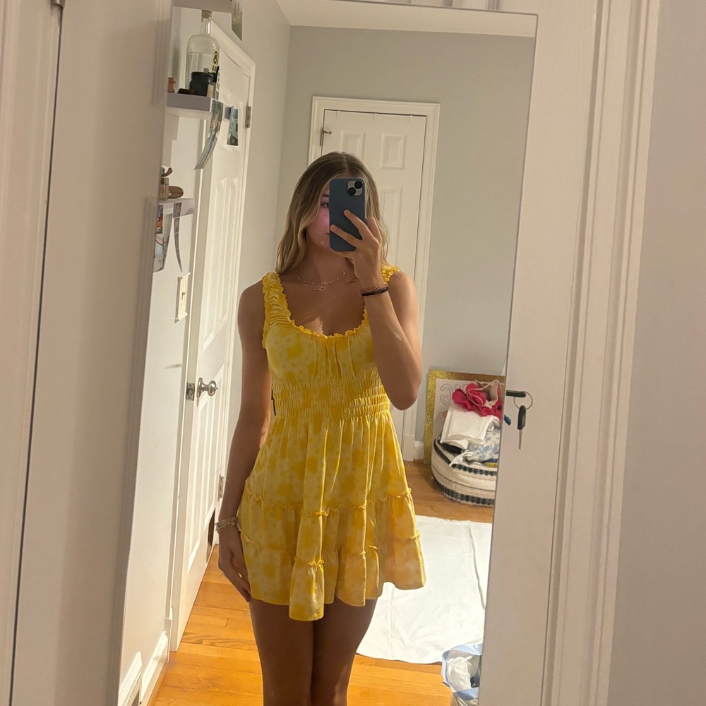 Yellow floral dress from urban outfitters